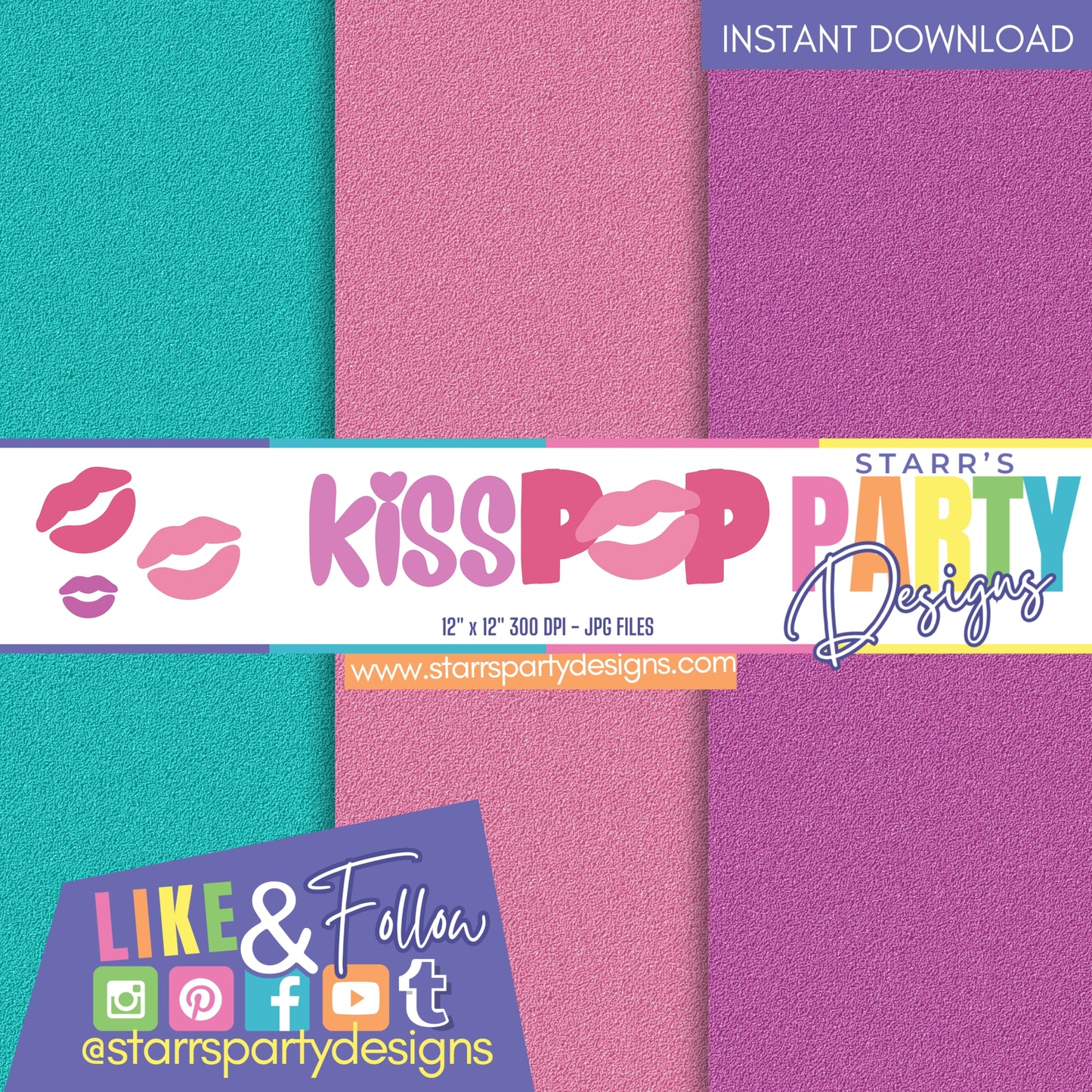 PAQUETE DE PAPEL CON BRILLO KISS POP
