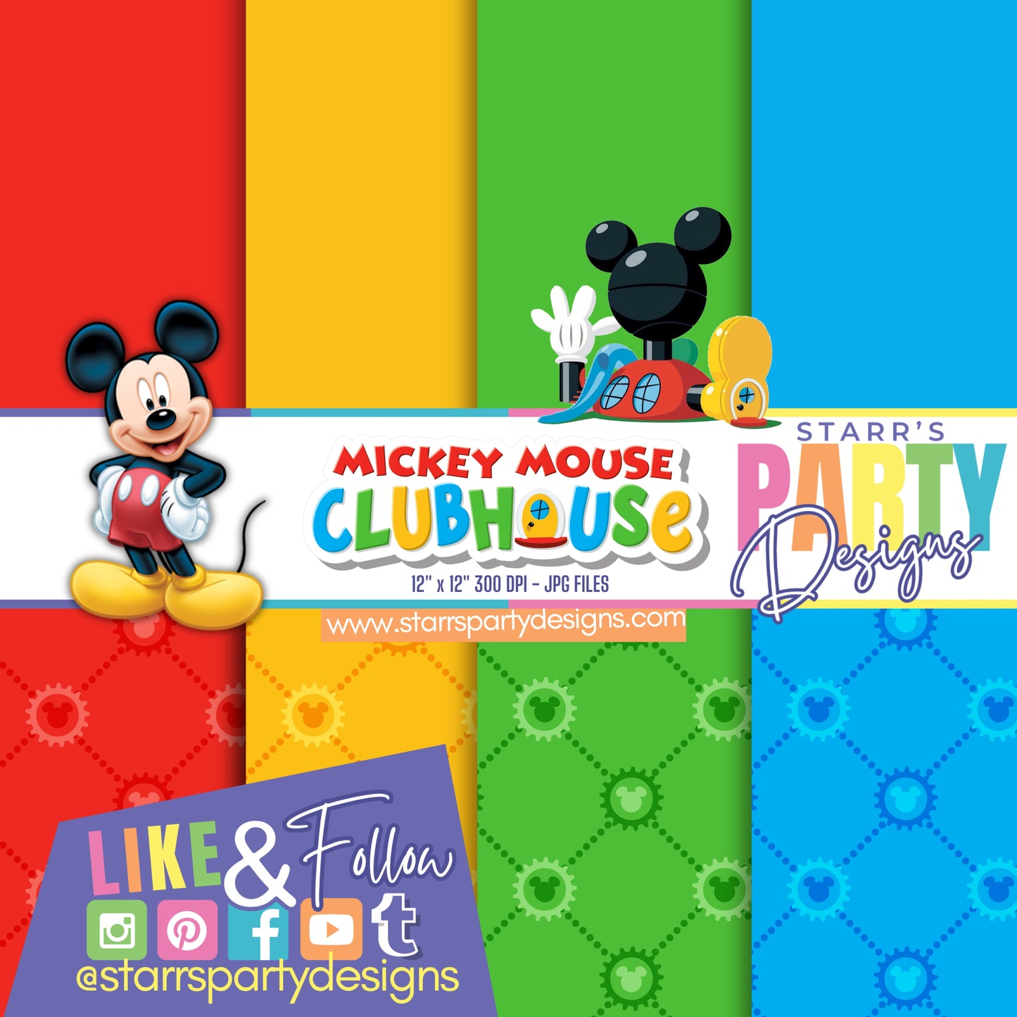 PAQUETE DE PAPEL DE SÓLIDOS DE LA CASA DE MICKEY