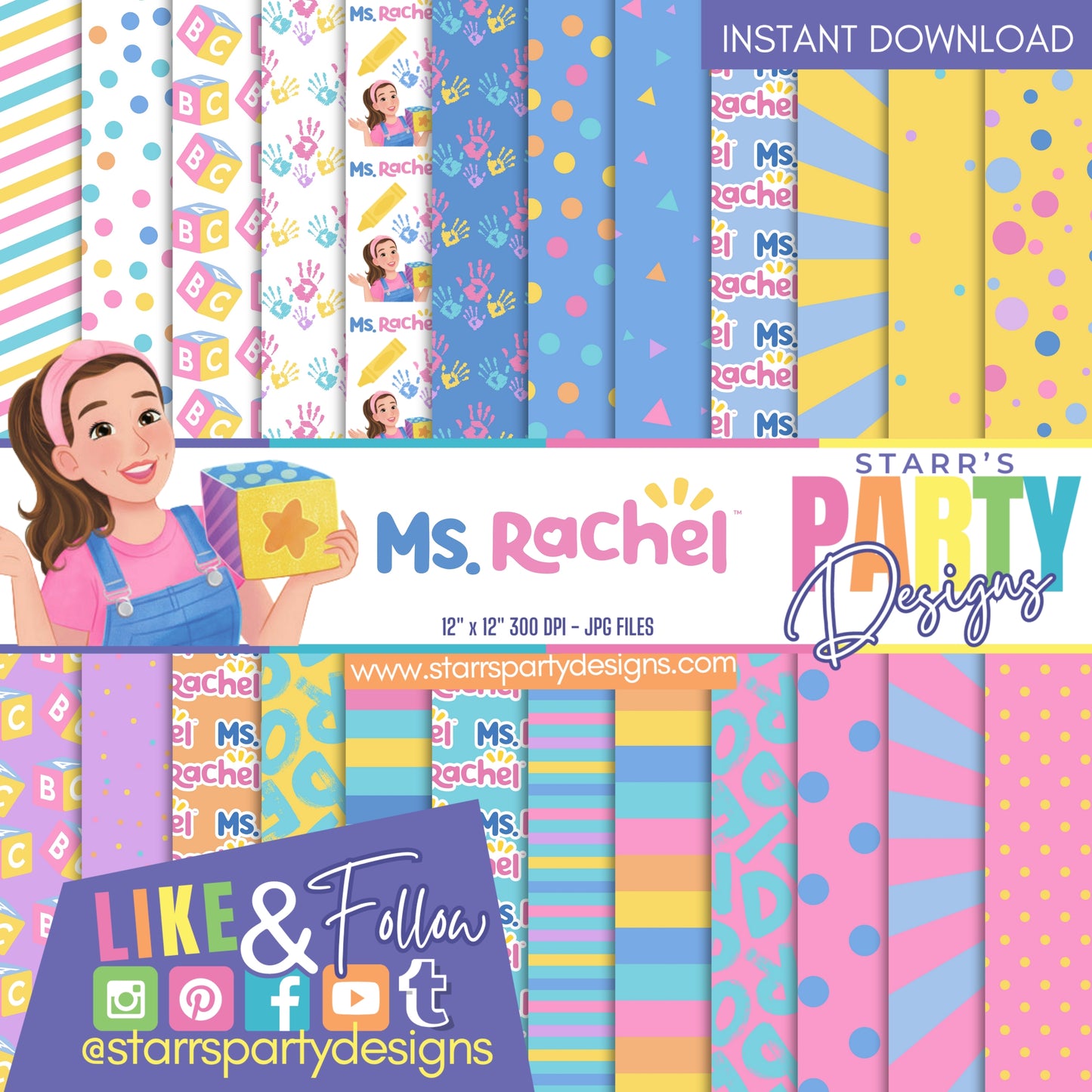 MS. RACHEL PASTEL GIRL PAPER PACK 1