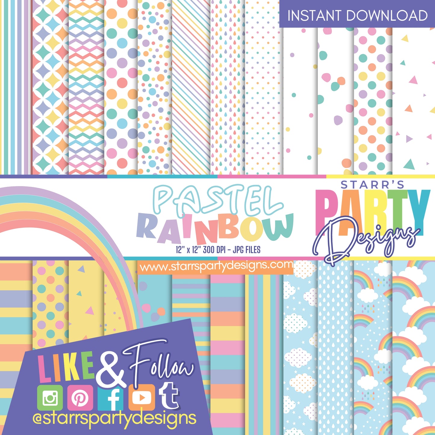 PASTEL RAINBOW PAPER PACK