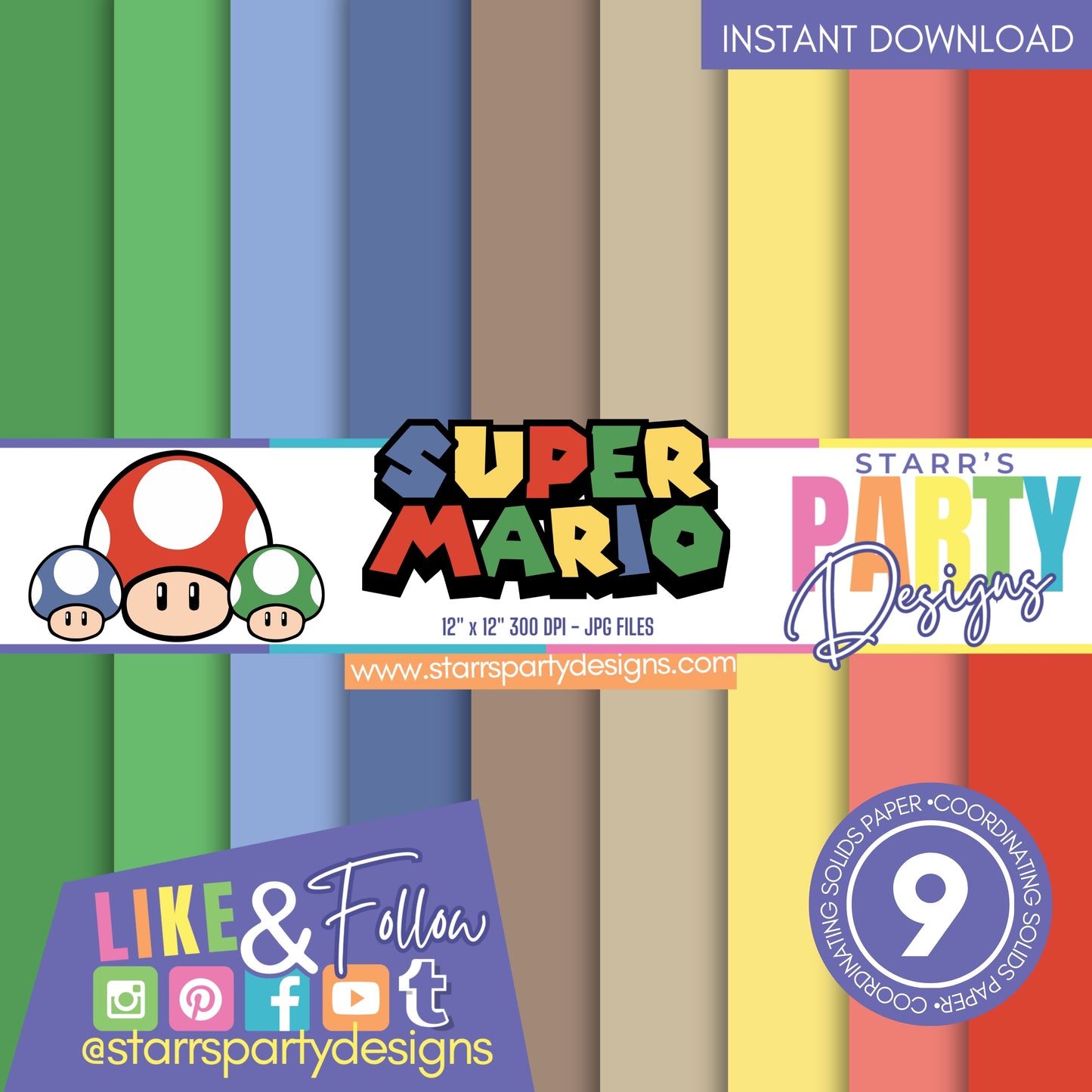 PAQUETE DE PAPEL SUPER MARIO 1