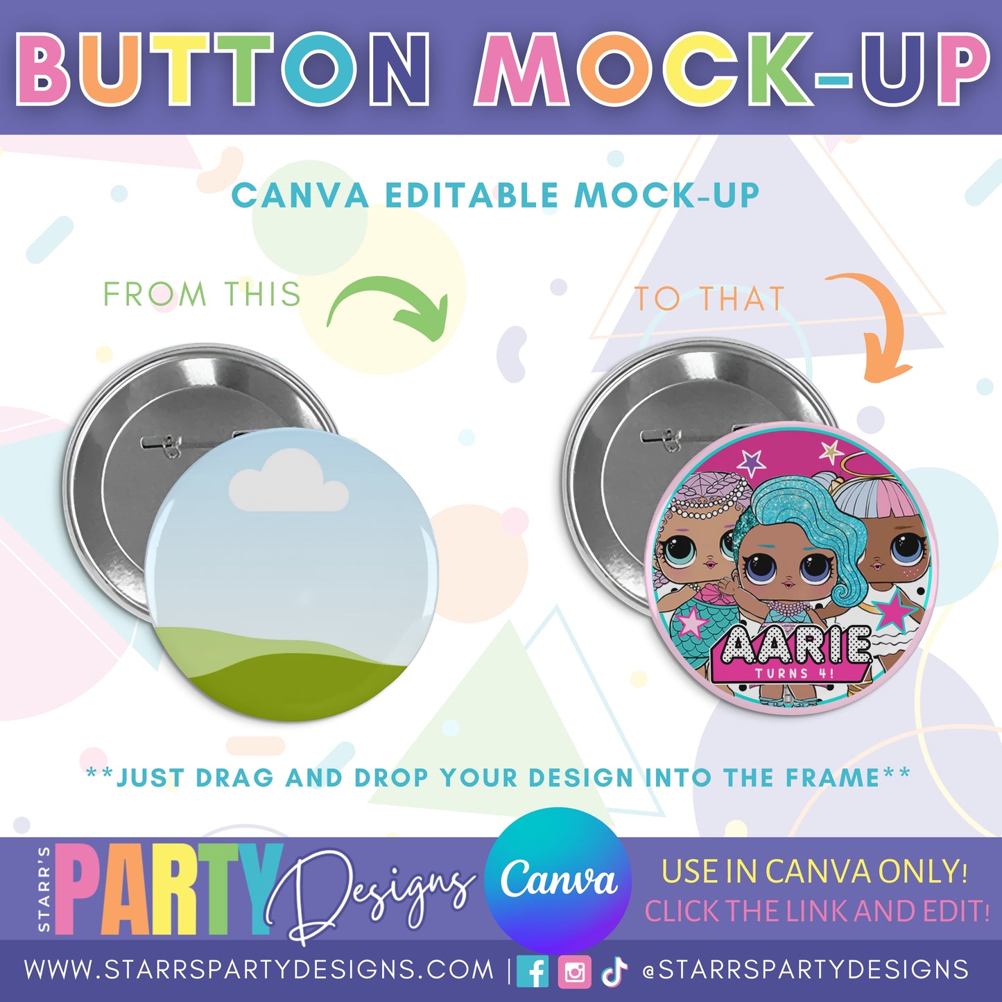 BUTTON ROUND MOCKUP FOR CANVA