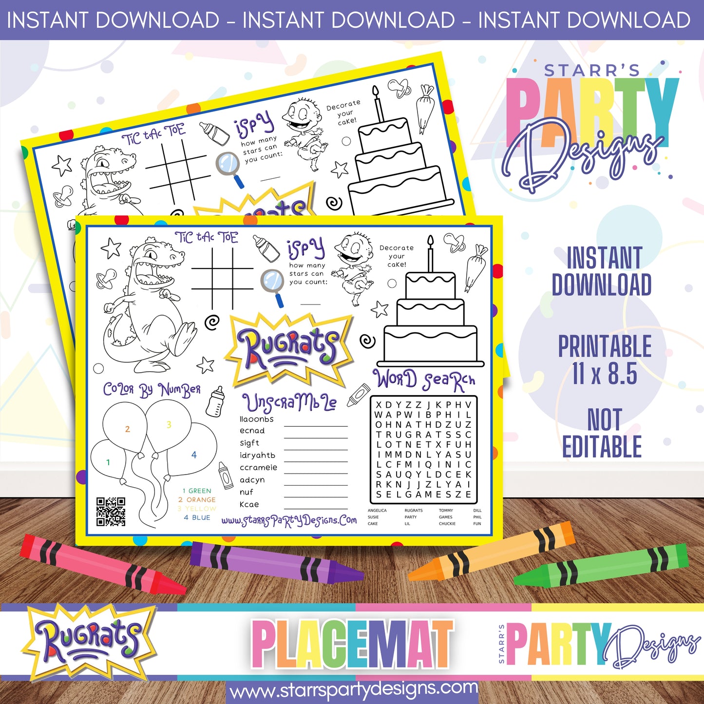PLACEMAT ACTIVITY SHEET | AFRO RUGRATS A1
