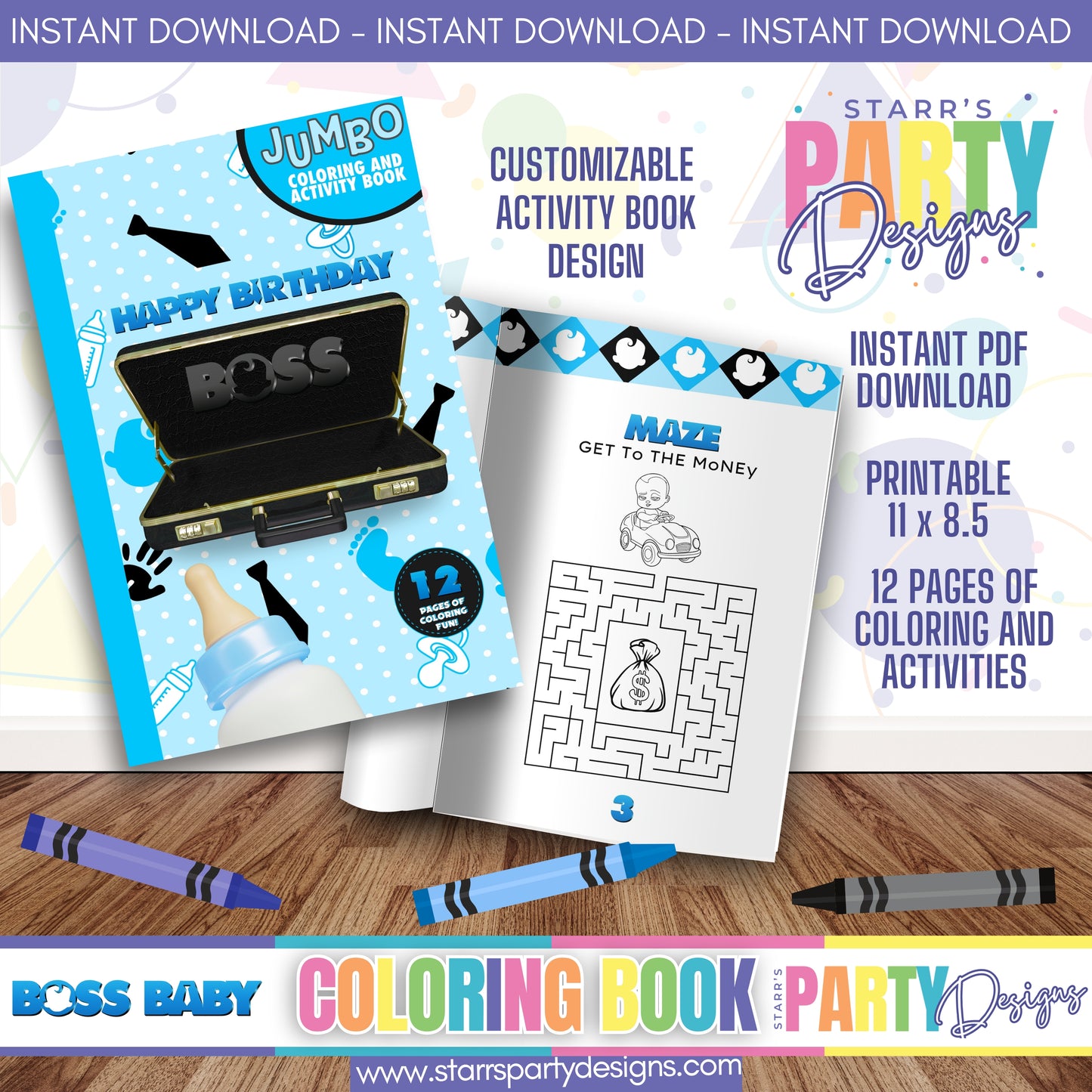 COLORING ACTIVITY BOOK (DESIGN ONLY)| BOSS BABY