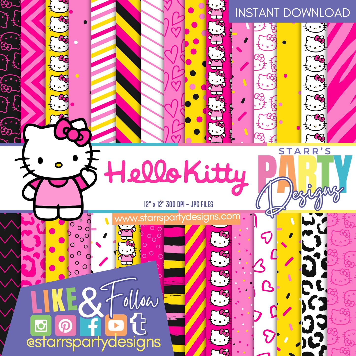 PAQUETE DE PAPEL HELLO KITTY ROSA 1