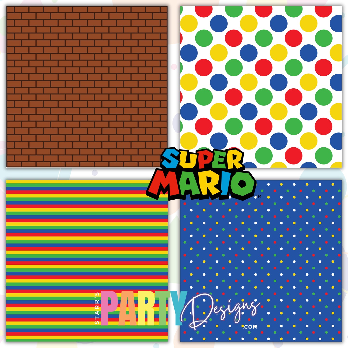 PAQUETE DE PAPEL SUPER MARIO 1