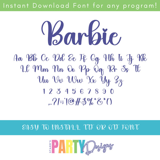 BARBIE 1 REGULAR FONT