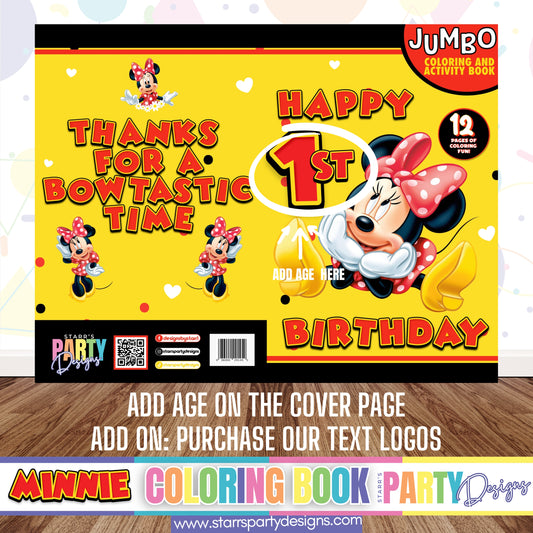 COLORING ACTIVITY BOOK (DESIGN ONLY) | RED MINNIE'S BIRTHDAY