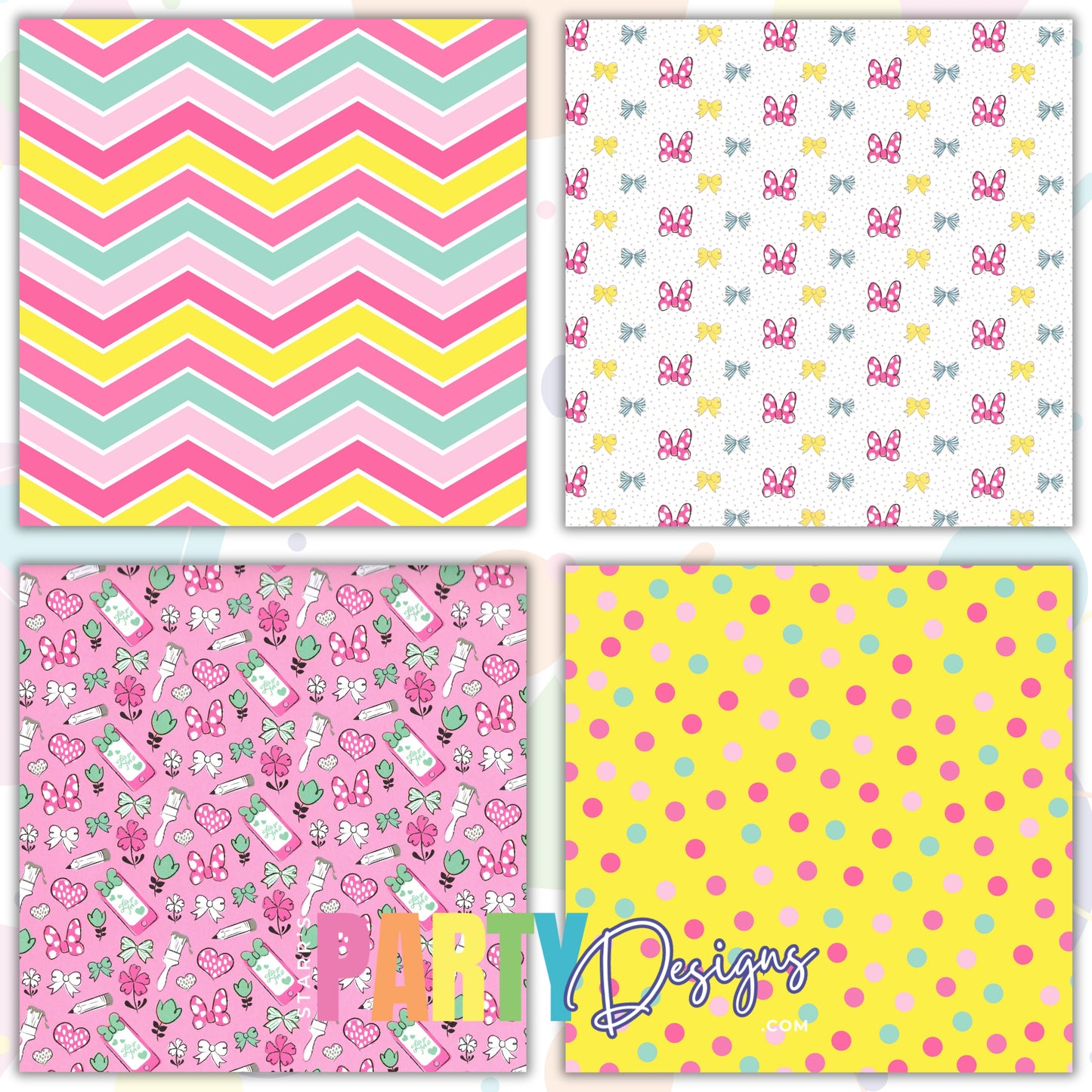 PAQUETE DE PAPEL DE PRIMAVERA DE MINNIE MOUSE 1