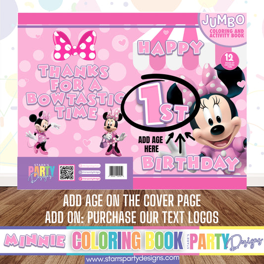 COLORING ACTIVITY BOOK (DESIGN ONLY) | PINK MINNIE'S BIRTHDAY