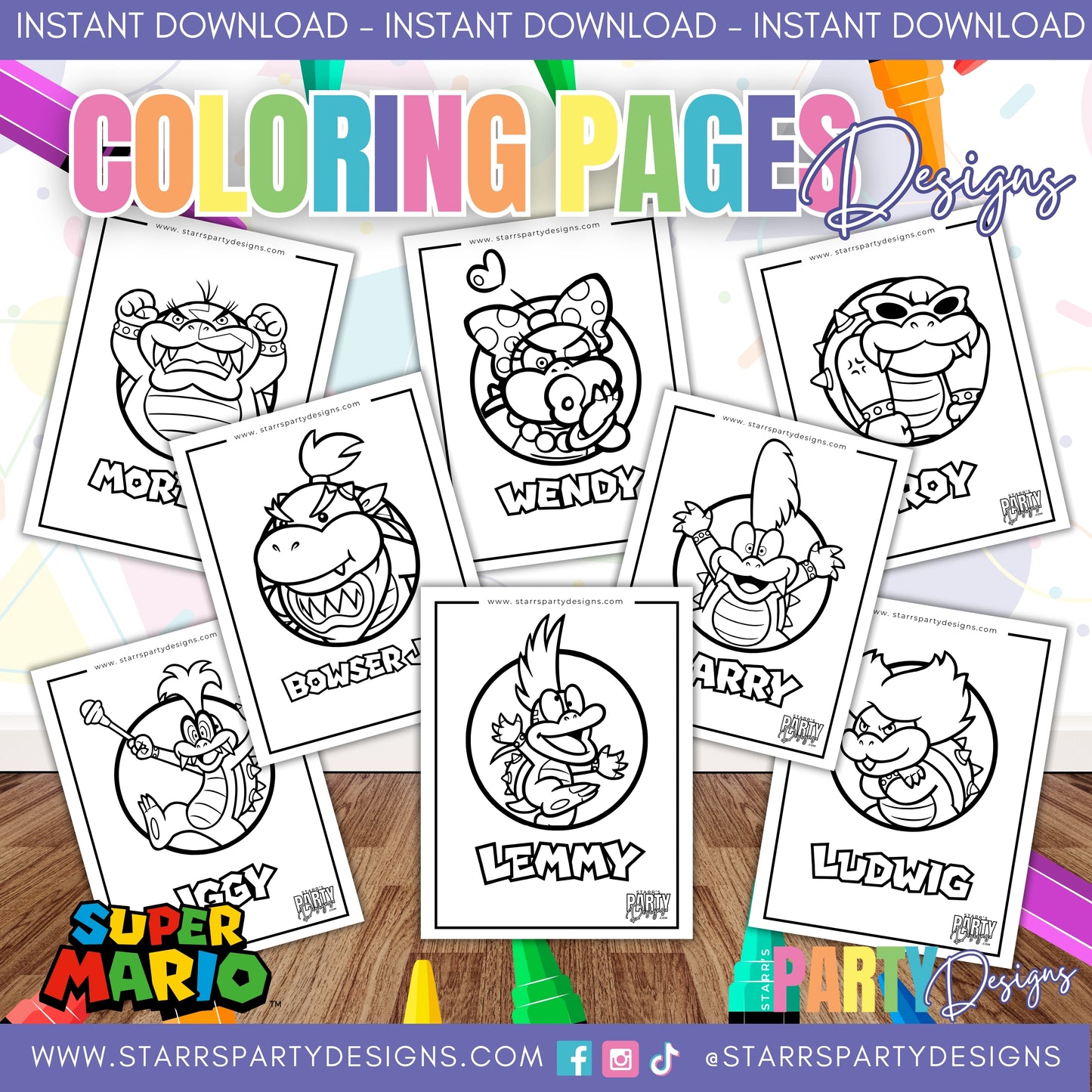BOWSER'S KIDS COLORING PAGES