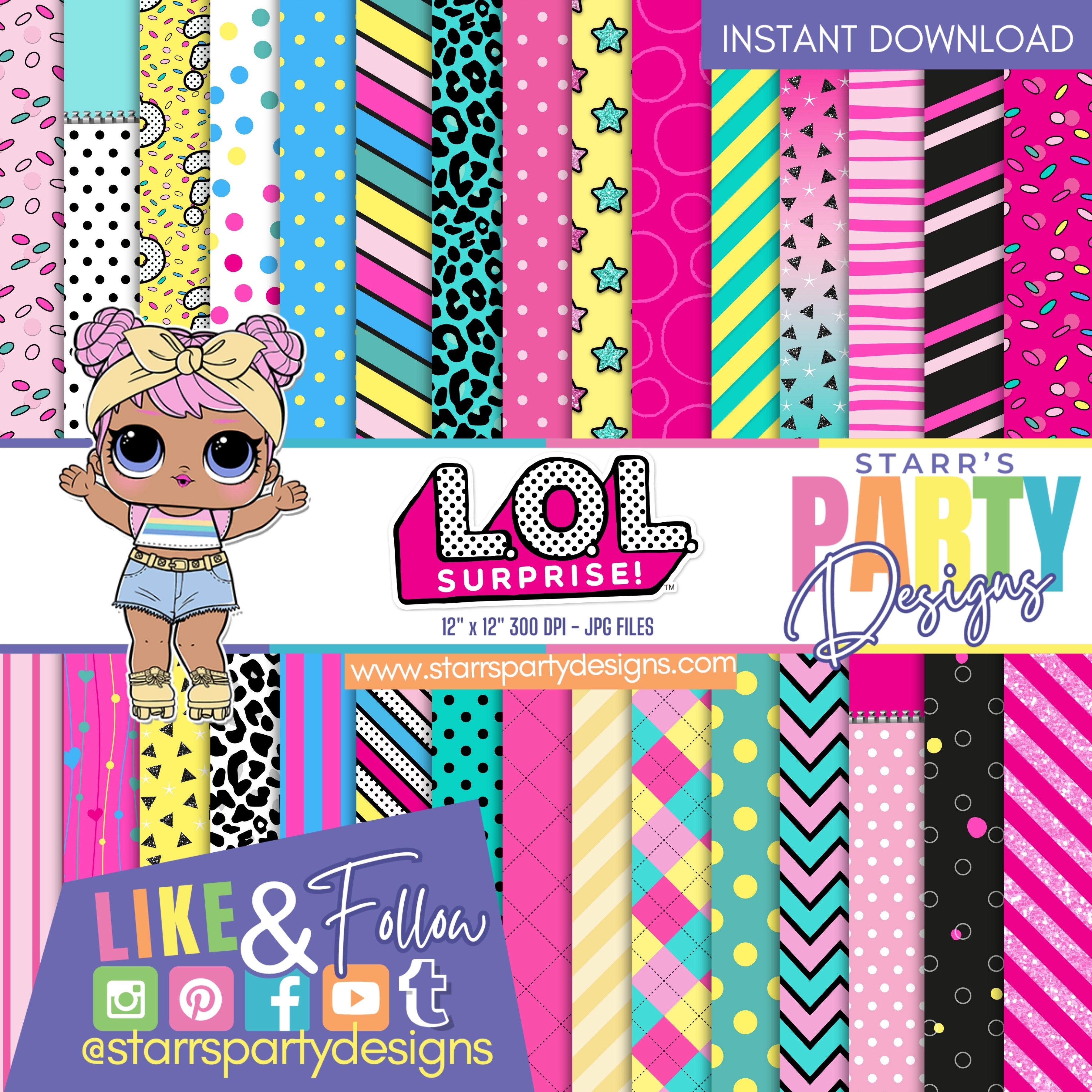 LOL DOLLS PAPER PACK – Starr's Party Designs - Main Image