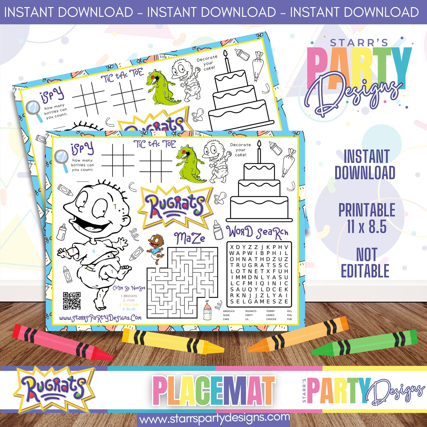 PLACEMAT ACTIVITY SHEET | AFRO RUGRATS A2