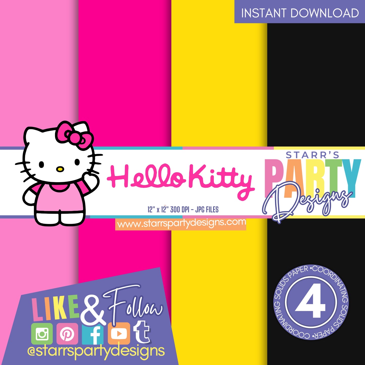 PAQUETE DE PAPEL SÓLIDO ROSA DE HELLO KITTY