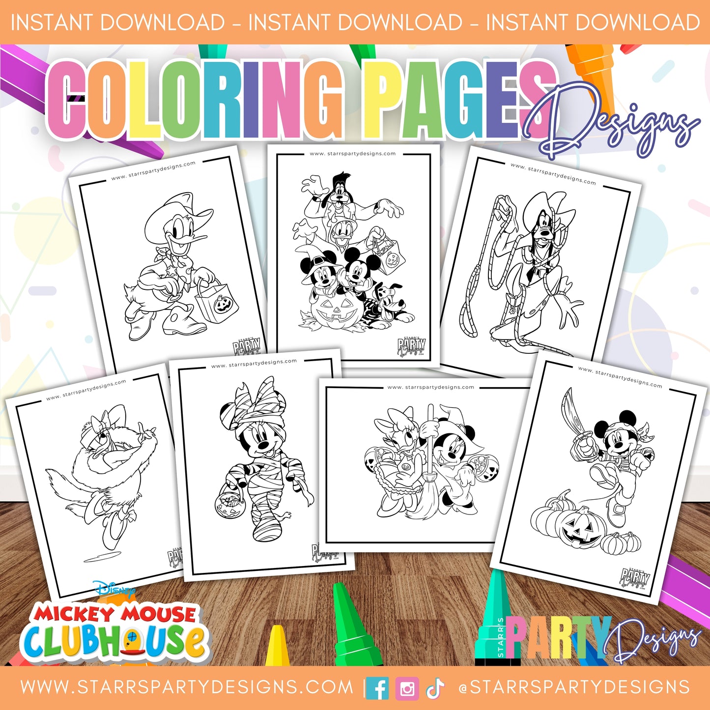 MICKEY Y SUS AMIGOS EN LA PLAYA PARA COLOREAR 1
