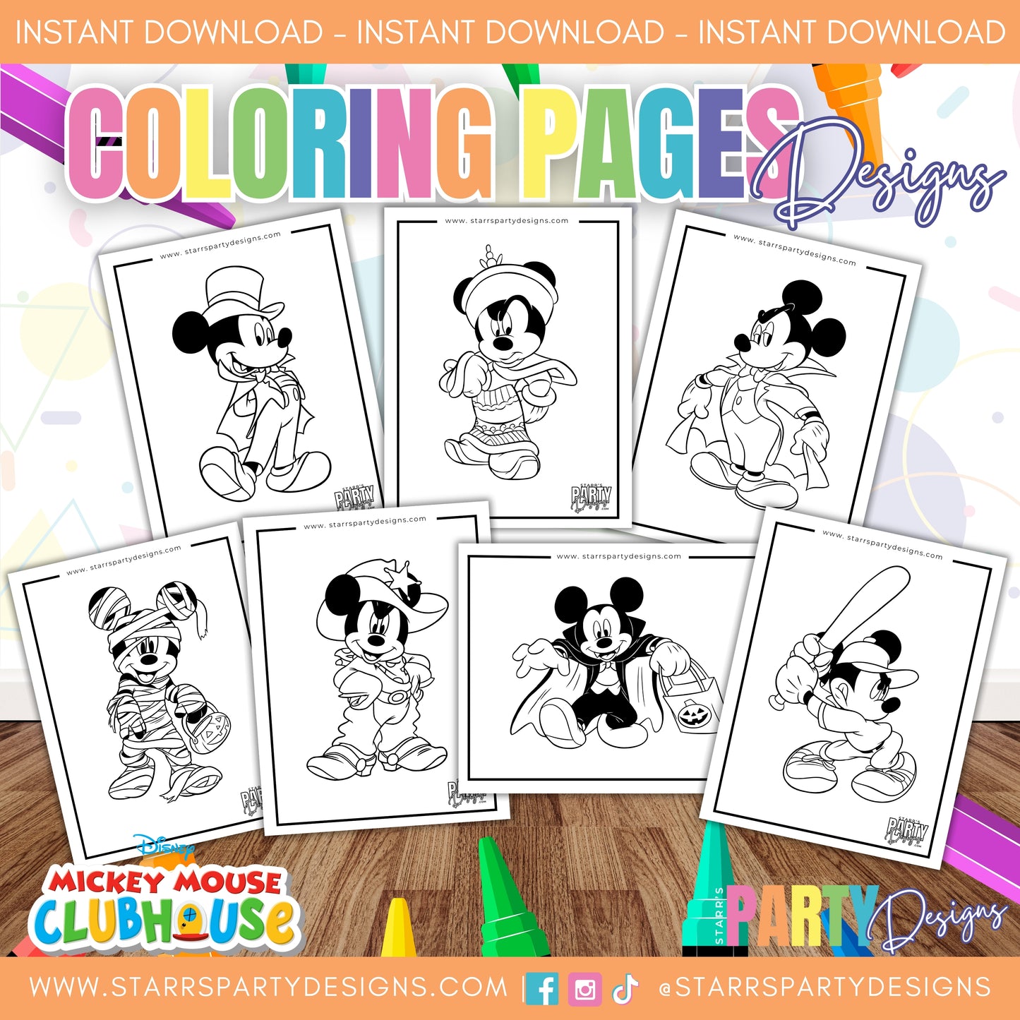 MICKEY Y SUS AMIGOS EN LA PLAYA PARA COLOREAR 1