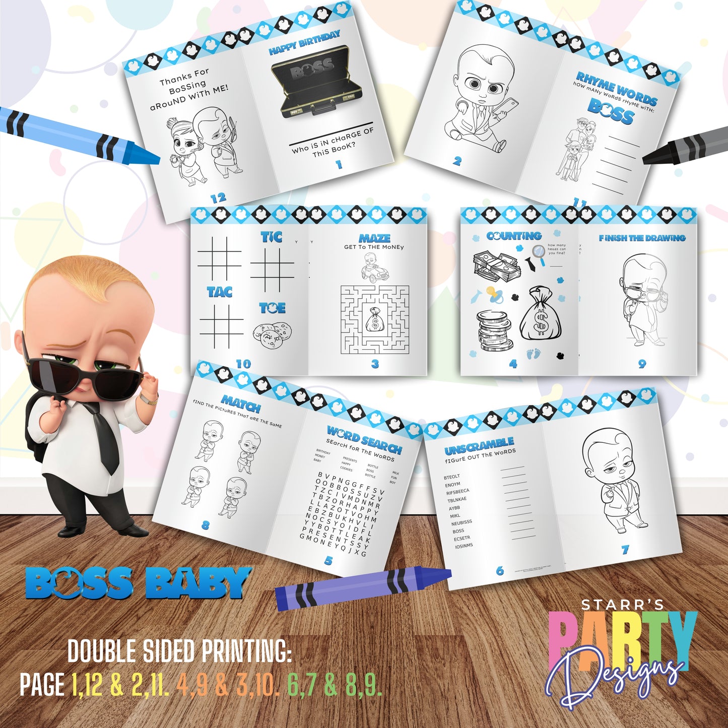 COLORING ACTIVITY BOOK (DESIGN ONLY)| BOSS BABY