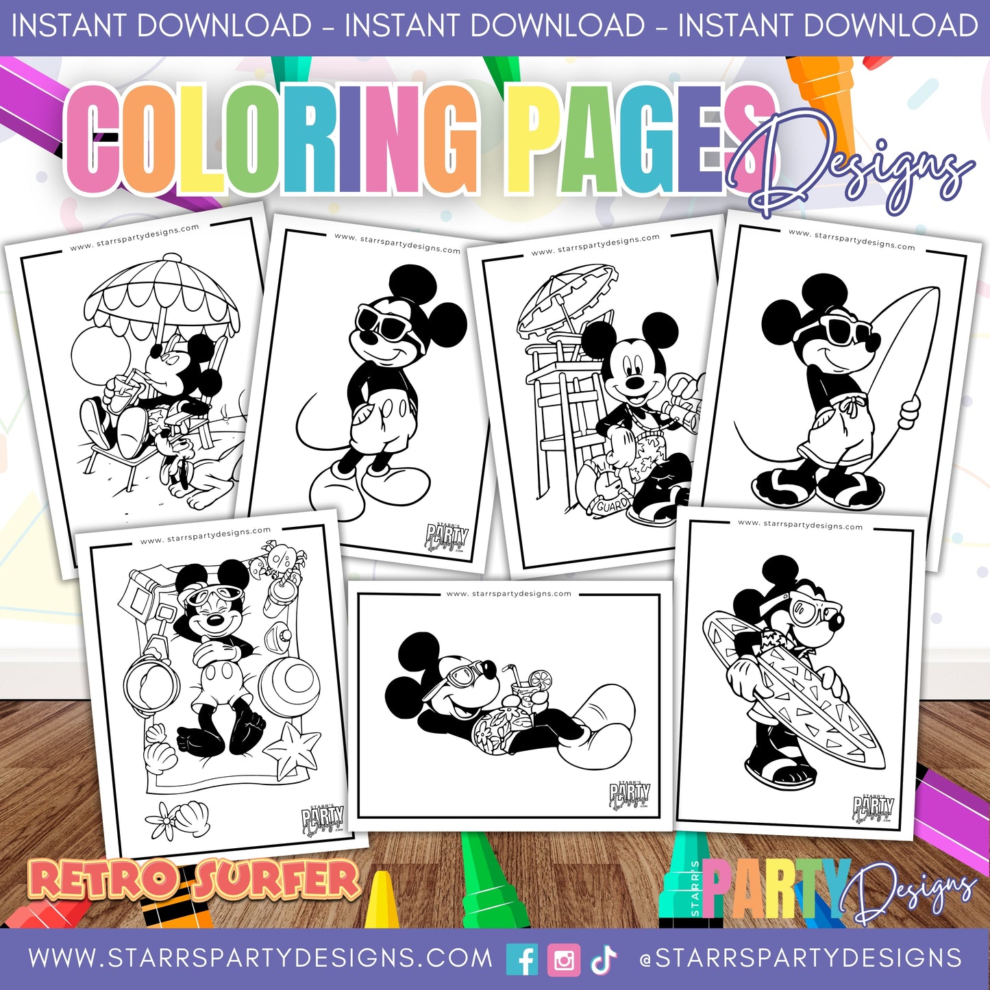 PAGINAS PARA COLOREAR DE MICKEY EN LA PLAYA 1