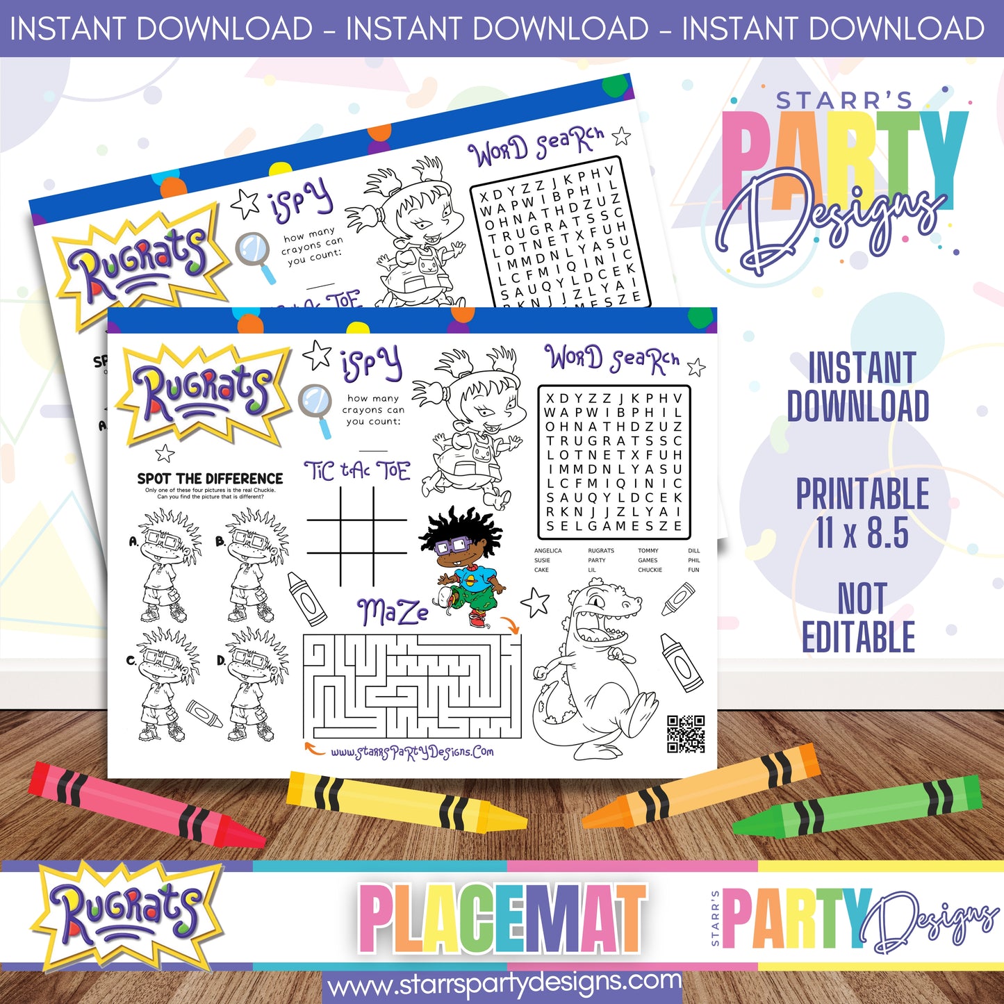 PLACEMAT ACTIVITY SHEET | AFRO RUGRATS B1