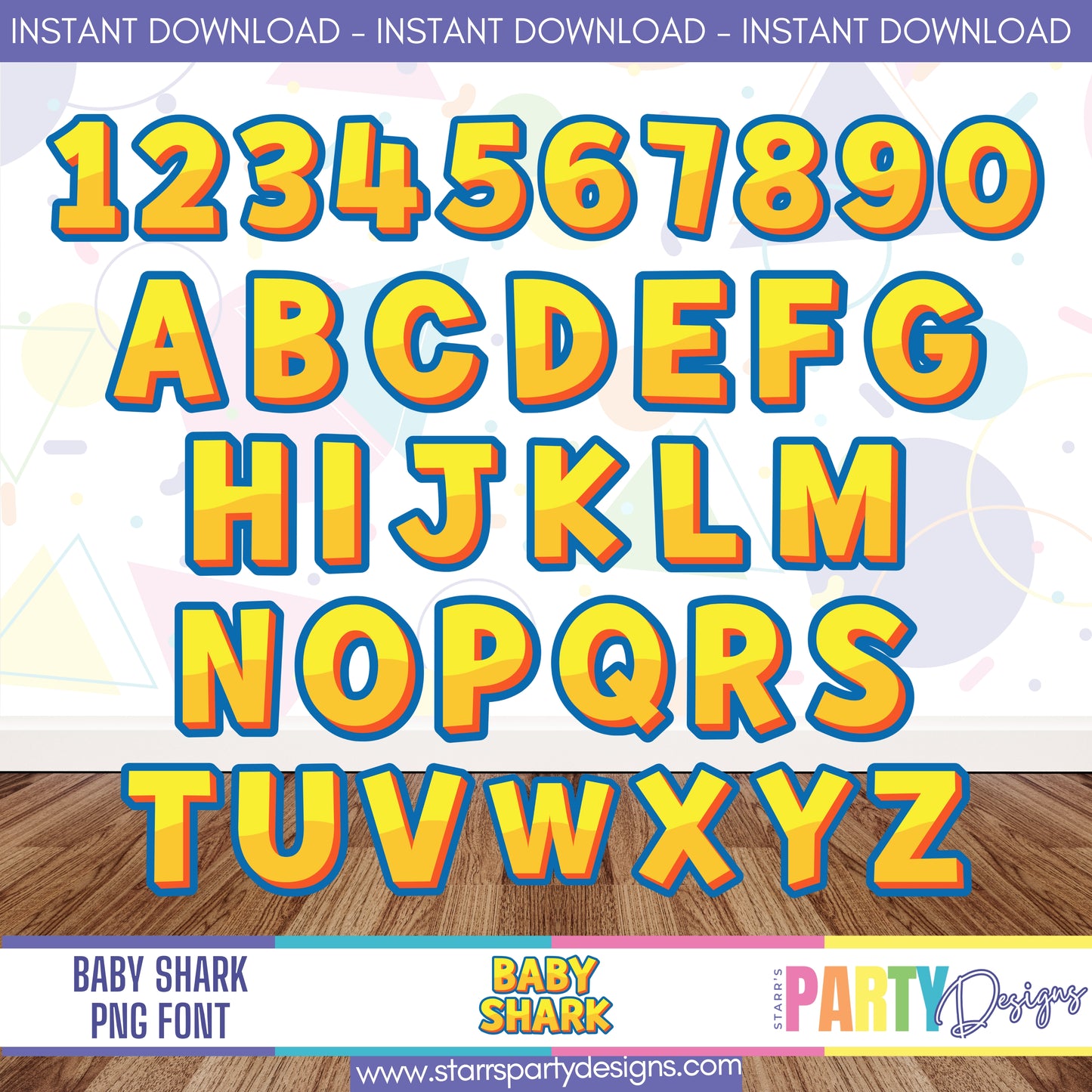 BABY SHARK PNG FONT