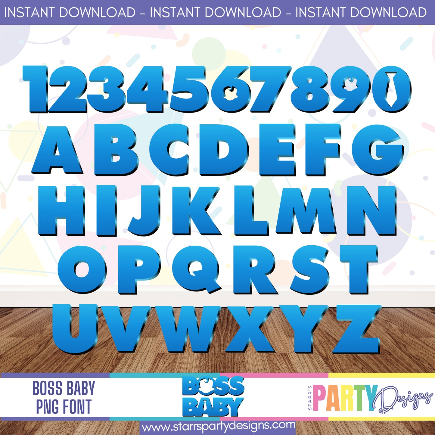 BOSS BABY PNG FONT