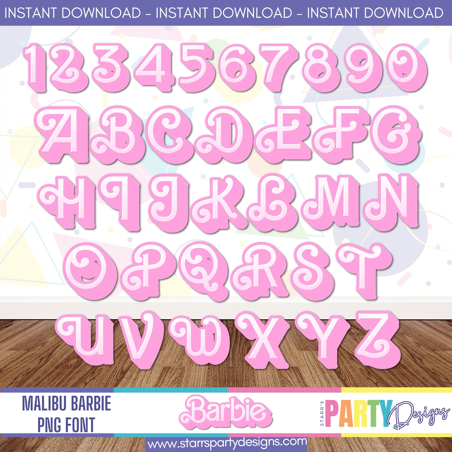 MALIBU LIGHT PINK BARBIE PNG FONT