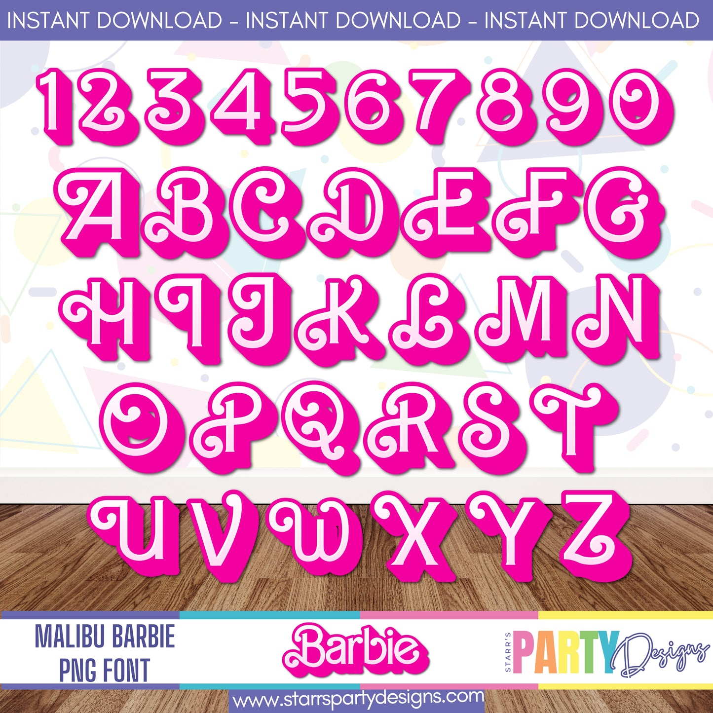 MALIBU BARBIE PNG FONT