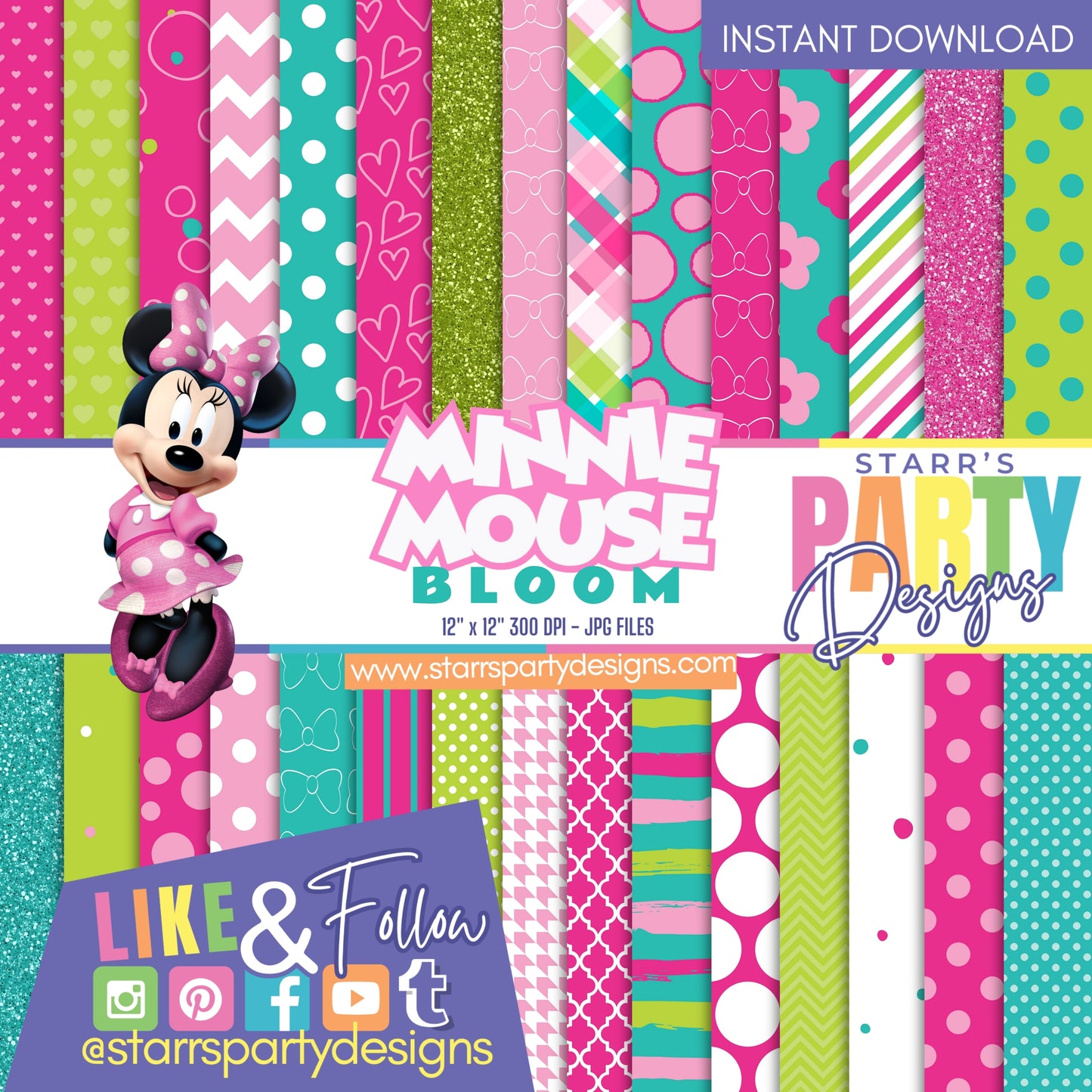 PAQUETE DE PAPEL BLOOM DE MINNIE MOUSE