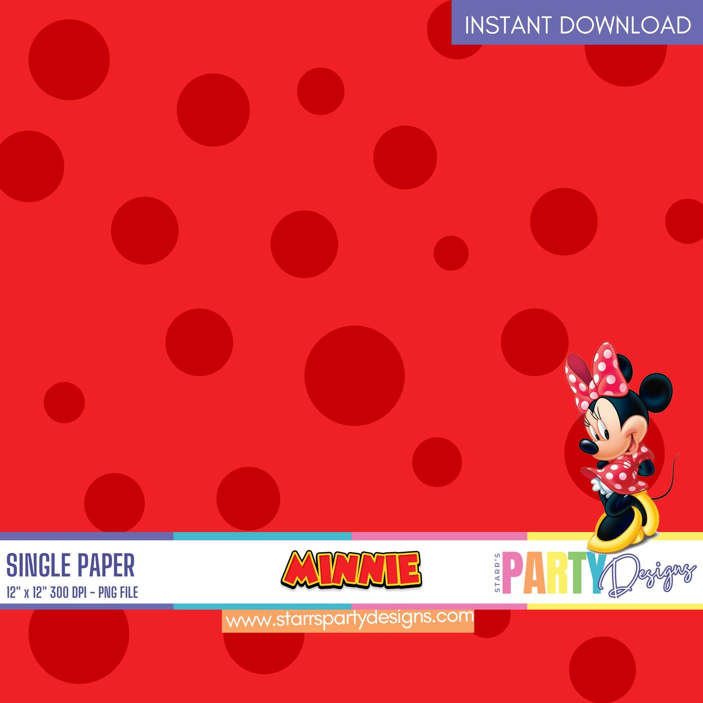 RED MINNIE MOUSE DIGITAL PAPER 3