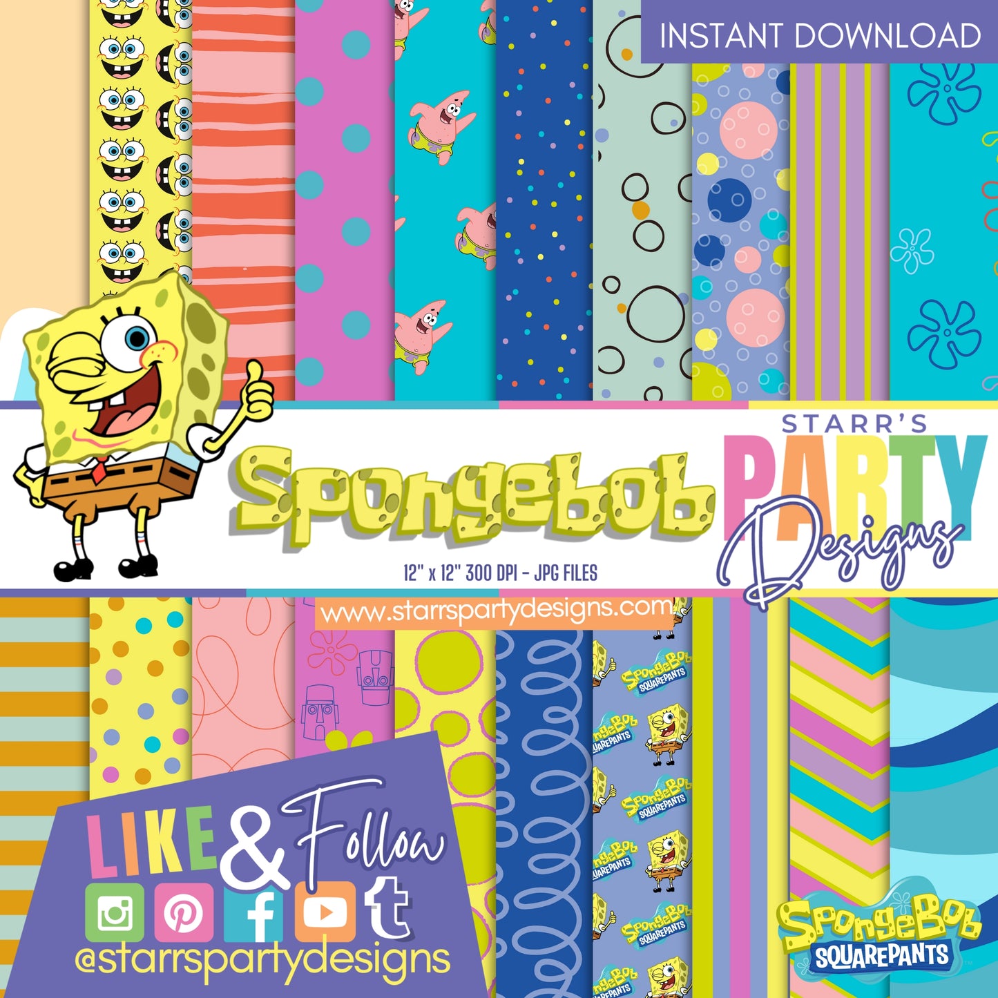 PAQUETE DE PAPEL DE BOB ESPONJA NIÑO