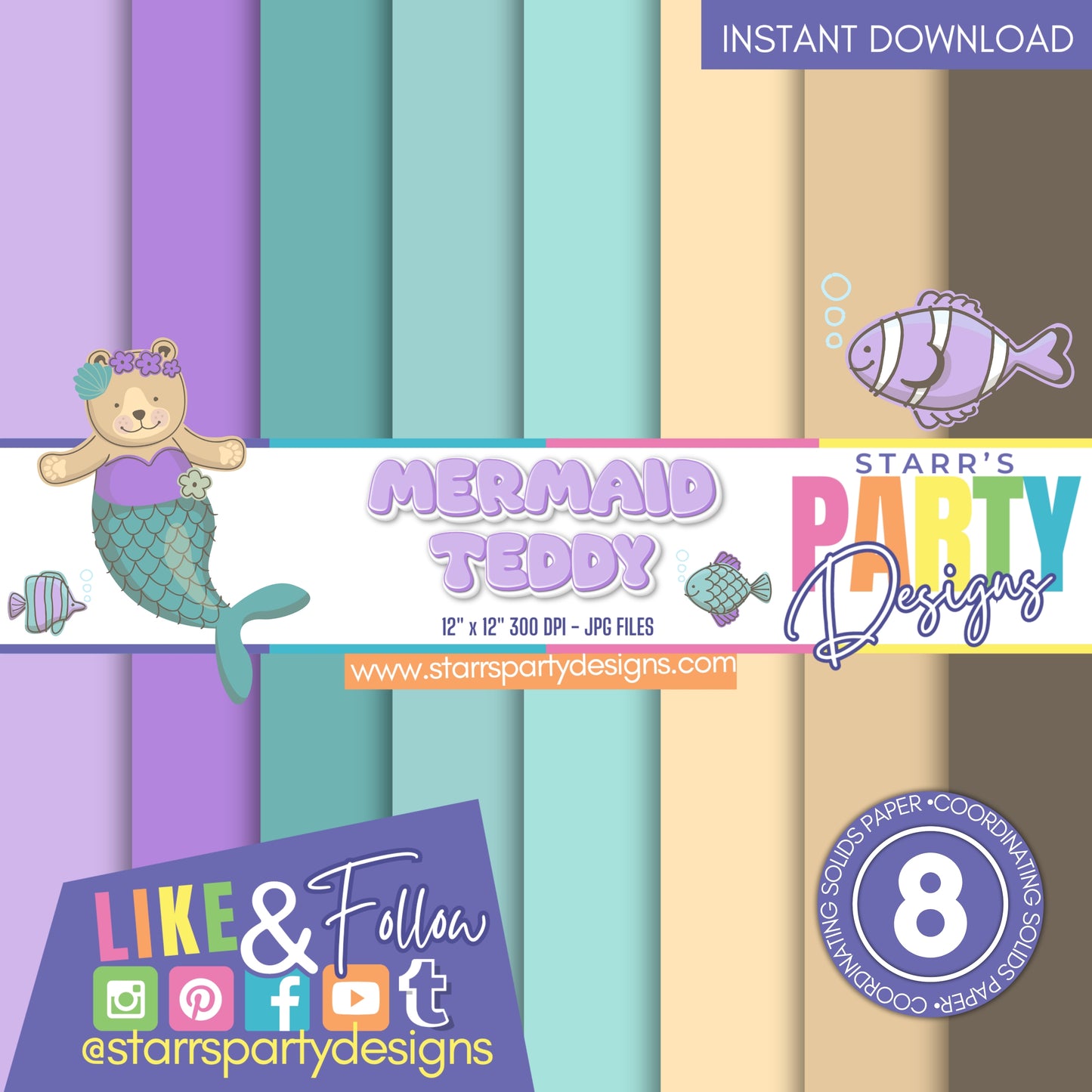 PAQUETE DE PAPEL SÓLIDO CON FORMA DE OSITO DE SIRENA