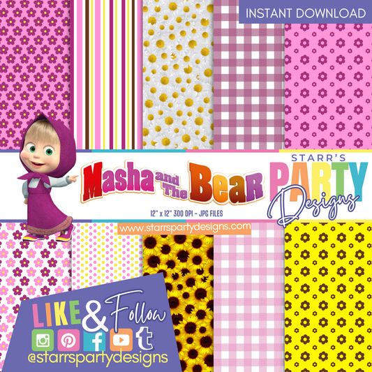 PAQUETE DE PAPEL MASHA Y EL OSO 2