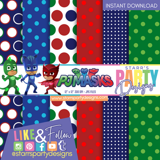PAQUETE DE PAPEL DE PUNTOS DE PJ MASKS