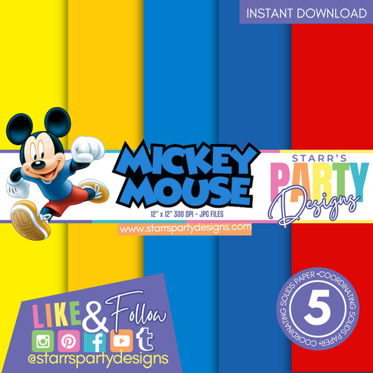 PAQUETE DE PAPEL DE SÓLIDOS AZULES DE MICKEY'S MOUSE