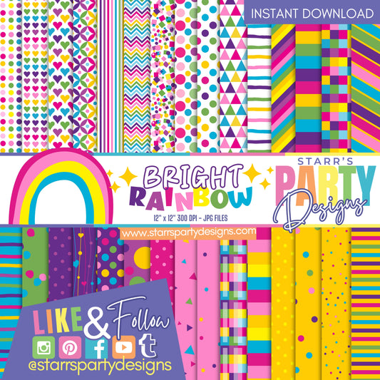 BRIGHT RAINBOW PAPER PACK