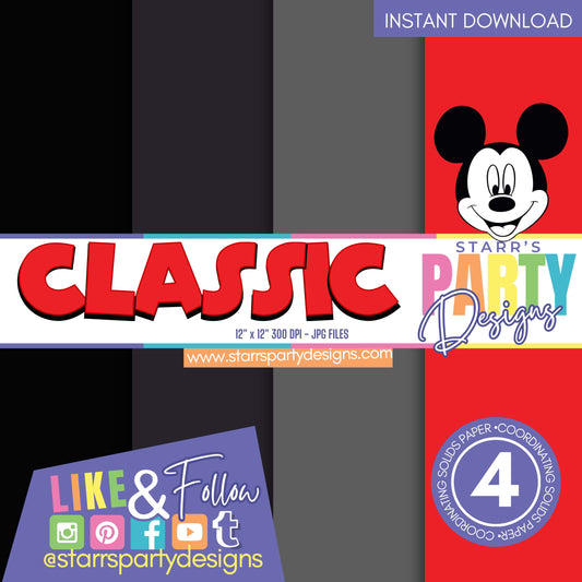 PAQUETE DE PAPEL SÓLIDO CLÁSICO DE MICKEY