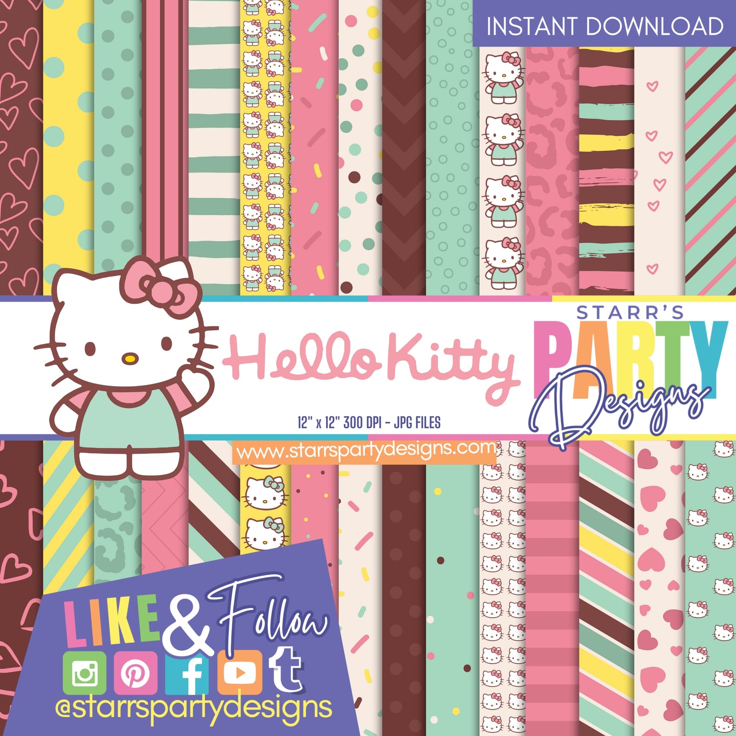 PAQUETE DE PAPEL PASTEL HELLO KITTY 2