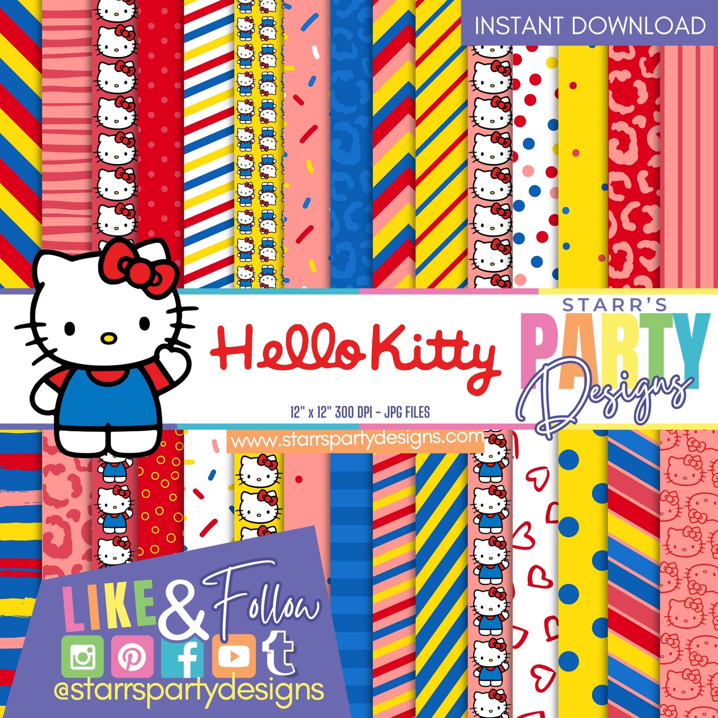 PAQUETE DE PAPEL ROJO HELLO KITTY 1