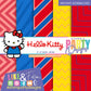 PAQUETE DE PAPEL DE RAYAS ROJAS DE HELLO KITTY