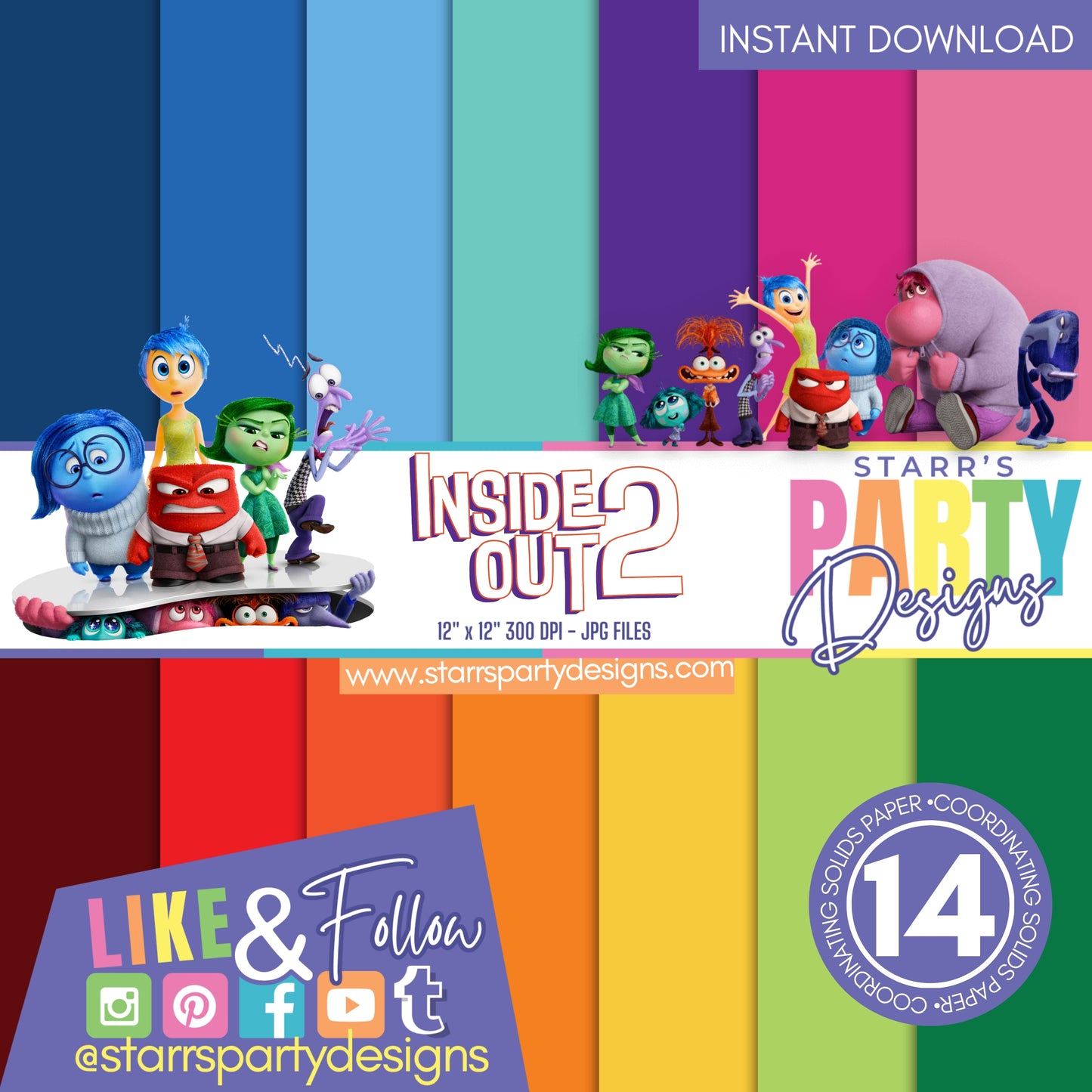 PAQUETE DE PAPEL DE 2 SÓLIDOS INSIDE OUT