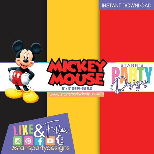PAQUETE DE PAPEL ROJO SÓLIDOS DE MICKEY'S MOUSE