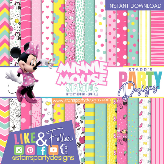 PAQUETE DE PAPEL DE PRIMAVERA DE MINNIE MOUSE 1