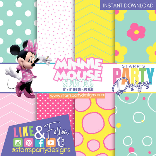 PAQUETE DE PAPEL PRIMAVERA DE MINNIE MOUSE 2
