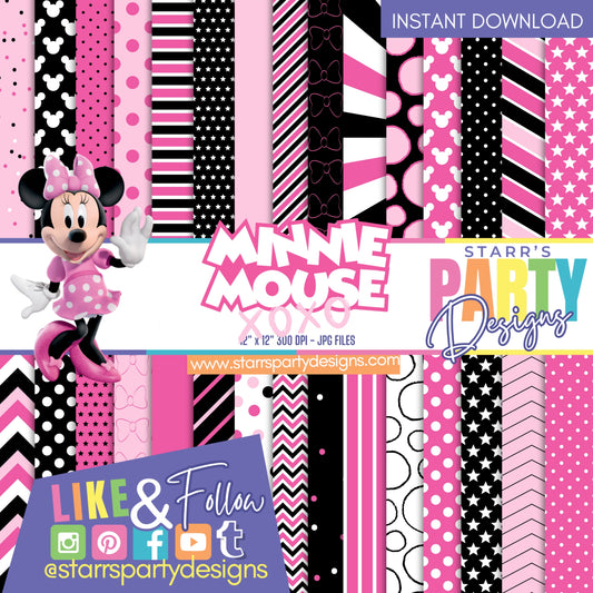 PAQUETE DE PAPEL XOXO DE MINNIE MOUSE