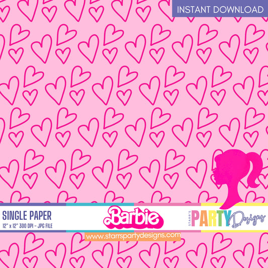 PAPEL DIGITAL BARBIE ROSA 1