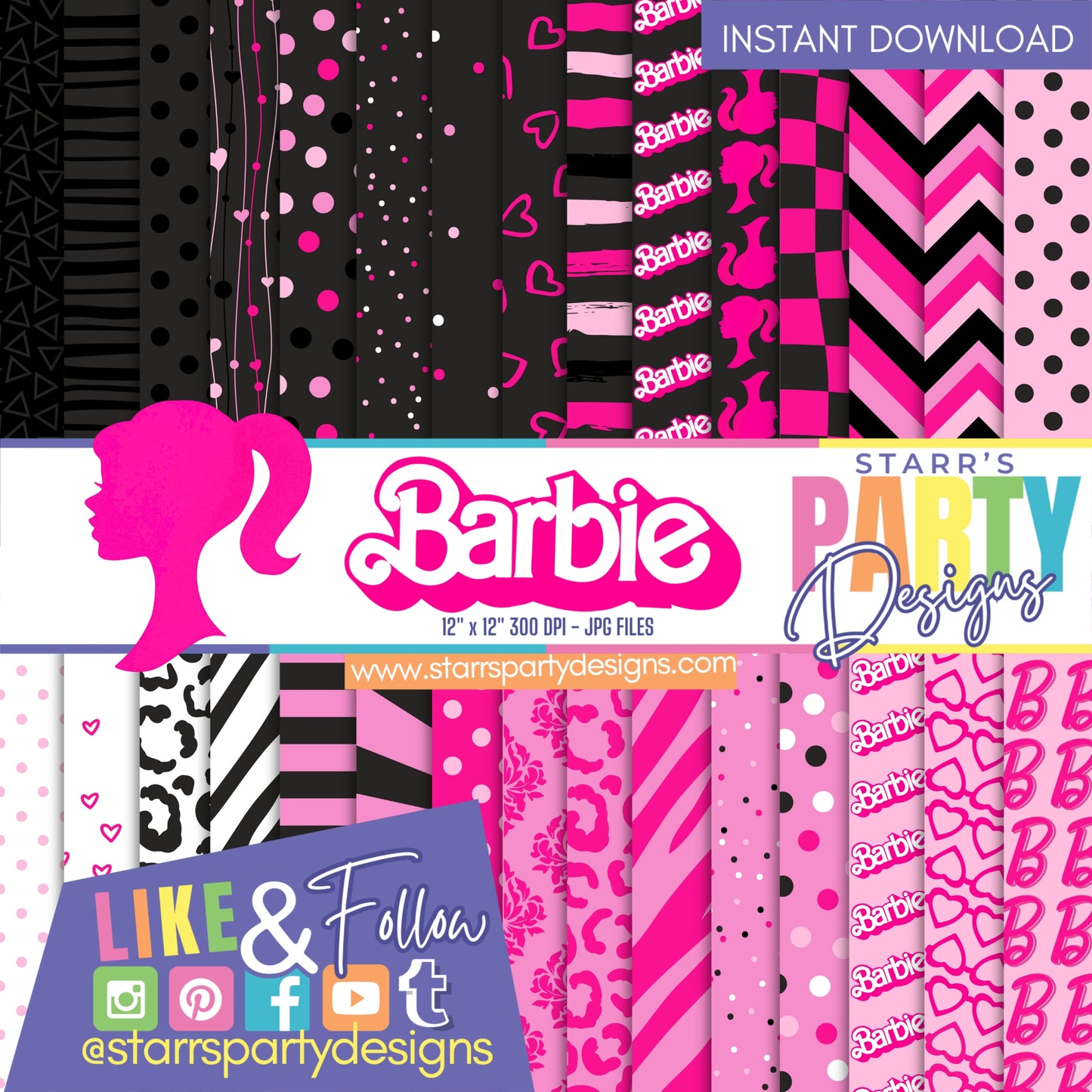 PINK BARBIE PAPER PACK 1