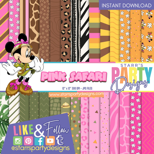 PINK SAFARI MINNIE PAPER PACK 1
