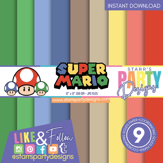 PAQUETE DE PAPEL SUPER MARIO 1