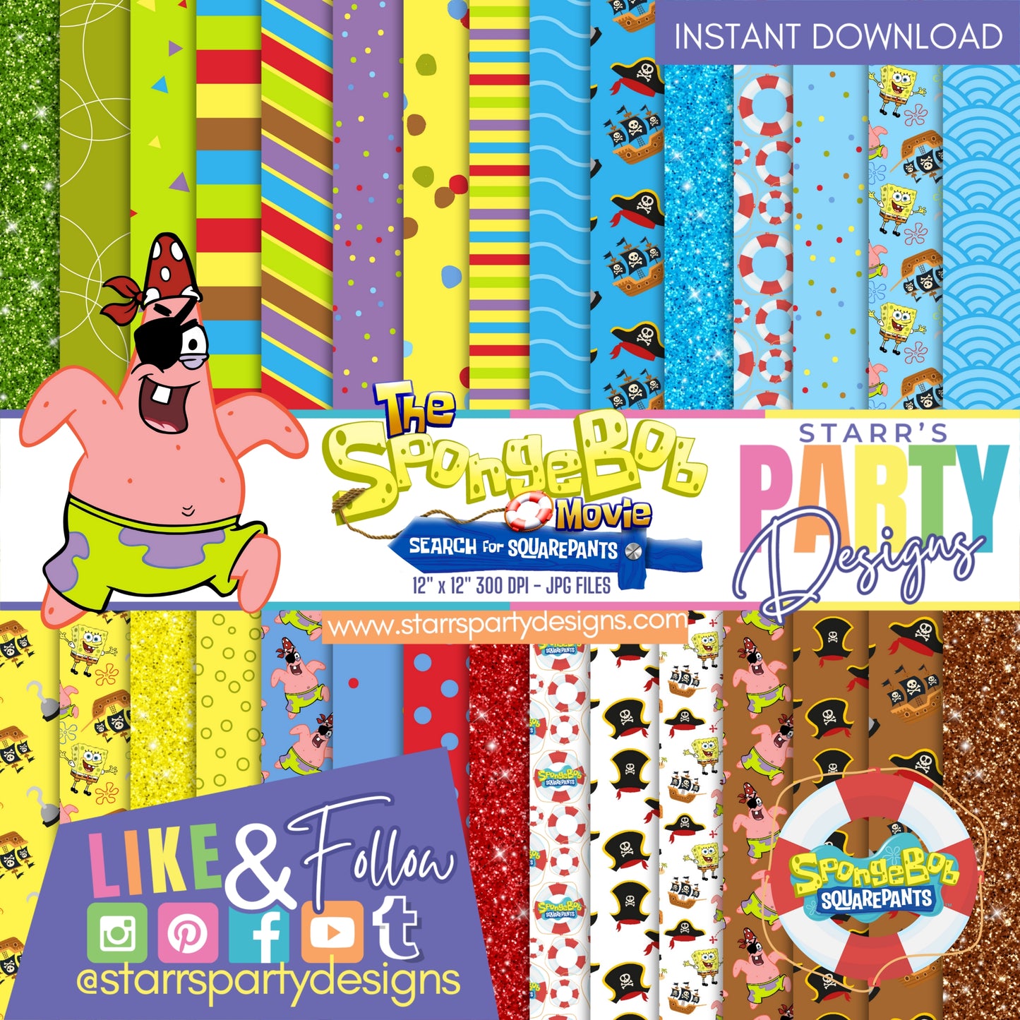 PIRATE SPONGEBOB PAPER PACK 1