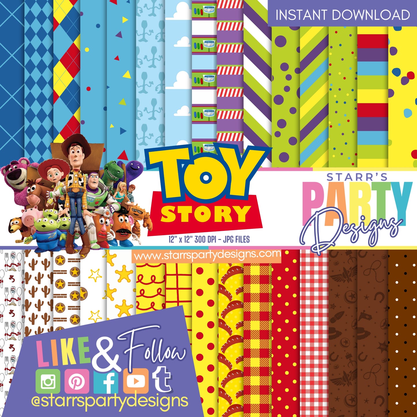 PAQUETE DE PAPEL DE TOY STORY 1